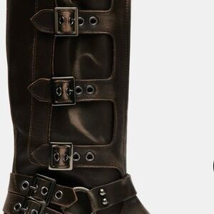 Steve Madden Dark Brown Multi-Buckle Boots